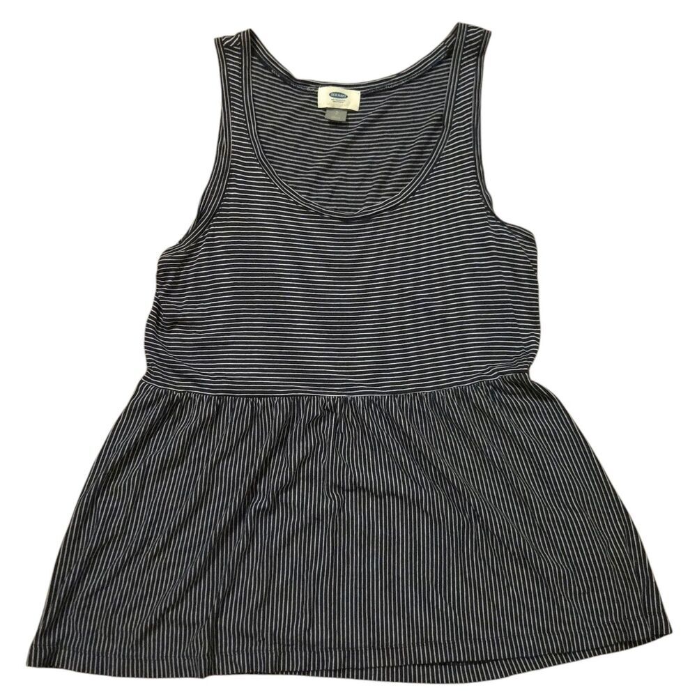 Old Navy S Petite Striped Baby Doll Tank Top Swing Preppy Spring